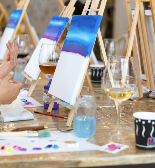 Creative Art Class with Wine Tasting for Friends